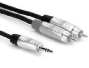 Hosa (HMR-010Y) Pro Stereo Breakout, REAN 3.5 mm TRS to Dual RCA, 10 ft