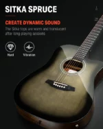 ชุดกีตาร์โปร่งไฟฟ้า DONNER EC1760 Acoustic Guitar Kit สำหรับมือใหม่ - Image 8