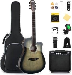 ชุดกีตาร์โปร่งไฟฟ้า DONNER EC1760 Acoustic Guitar Kit สำหรับมือใหม่