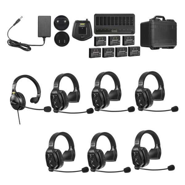 Saramonic WITALK-WT7S 7-PERSON FULL-DUPLEX 1.9GHZ WIRELESS SINGLE-EAR HEADSET INTERCOM SYSTEM WITH HUB & CASE