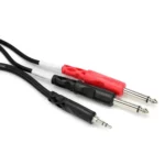 Hosa (CMP-159) Stereo Breakout, 3.5 mm TRS to Dual 1/4 in TS, 10 ft