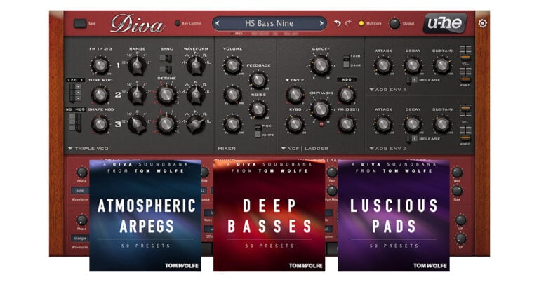 u-he Diva Tom Wolfe Virtual Synthesizer and Sound Bank Bundle