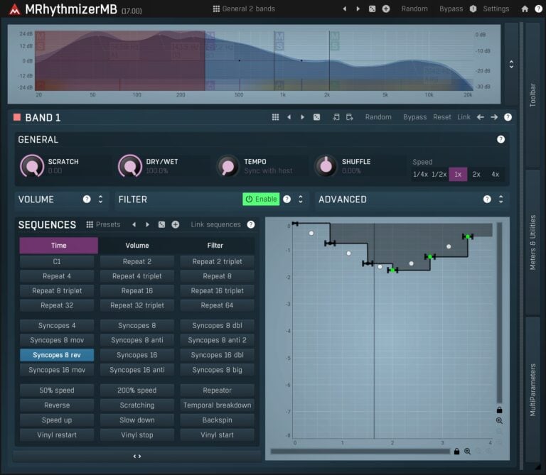 MeldaProduction MRhythmizerMB Time-manipulation Effect and Multiband Editing Plugin