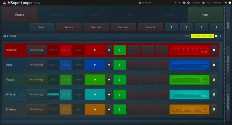 MeldaProduction MSuperLooper Multitrack Looping Plugin