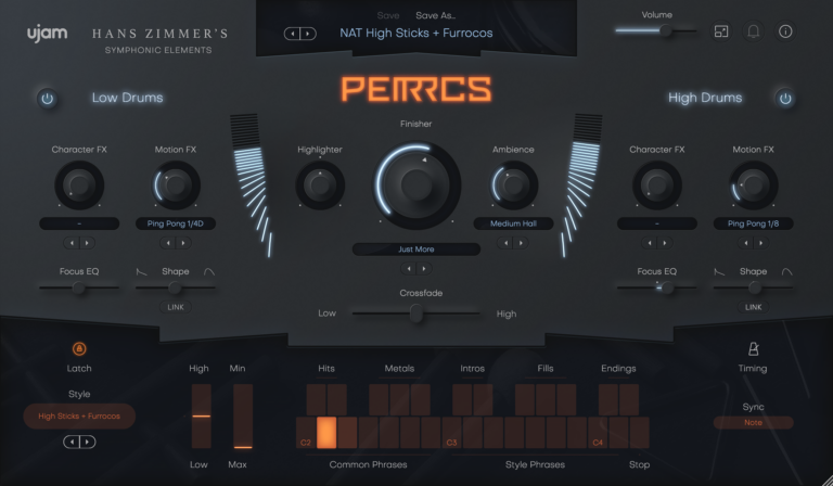 UJAM Symphonic Elements PERRCS Orchestral Percussion Virtual Instrument