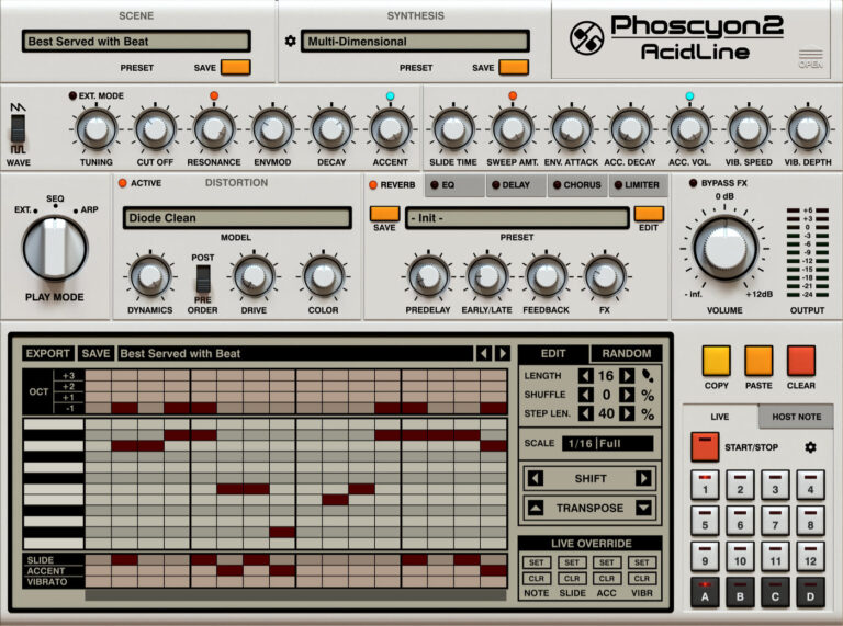 D16 Group Phoscyon 2 Bass Line Synthesizer Plugin Instrument