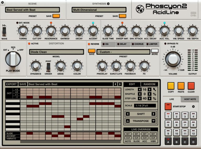 D16 Group Phoscyon 2 Bass Line Synthesizer Plugin Instrument