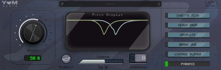 Yum Audio LoFi Pitch Dropout Pitch Imperfection Generator Plugin