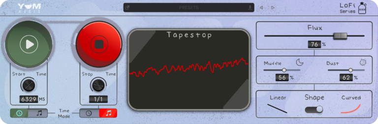 Yum Audio LoFi Tapestop Effect Designer Plugin