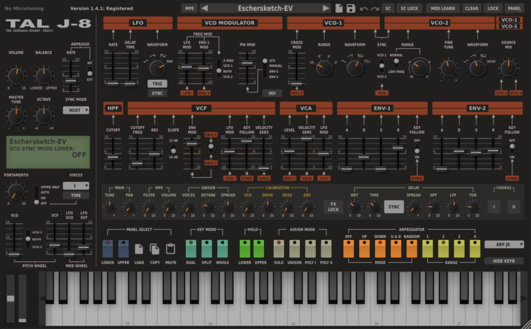 TAL Software TAL-J-8 Virtual Analog Synthesizer Plugin