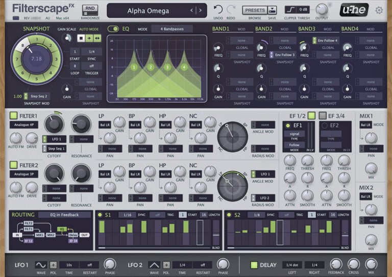 u-he Filterscape Synthesizer and Morphing EQ Plugin