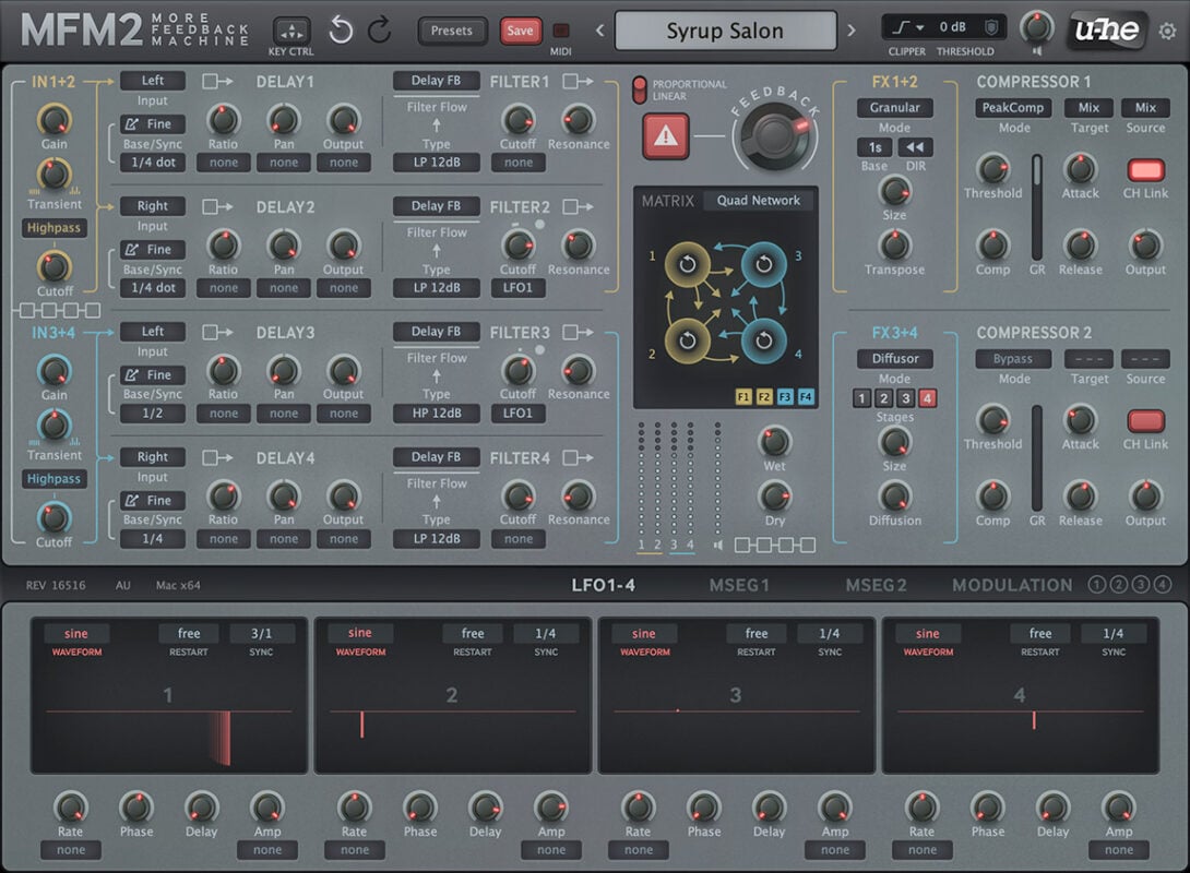 u-he MFM2: More Feedback Machine 2.5 Digital Delay Plugin